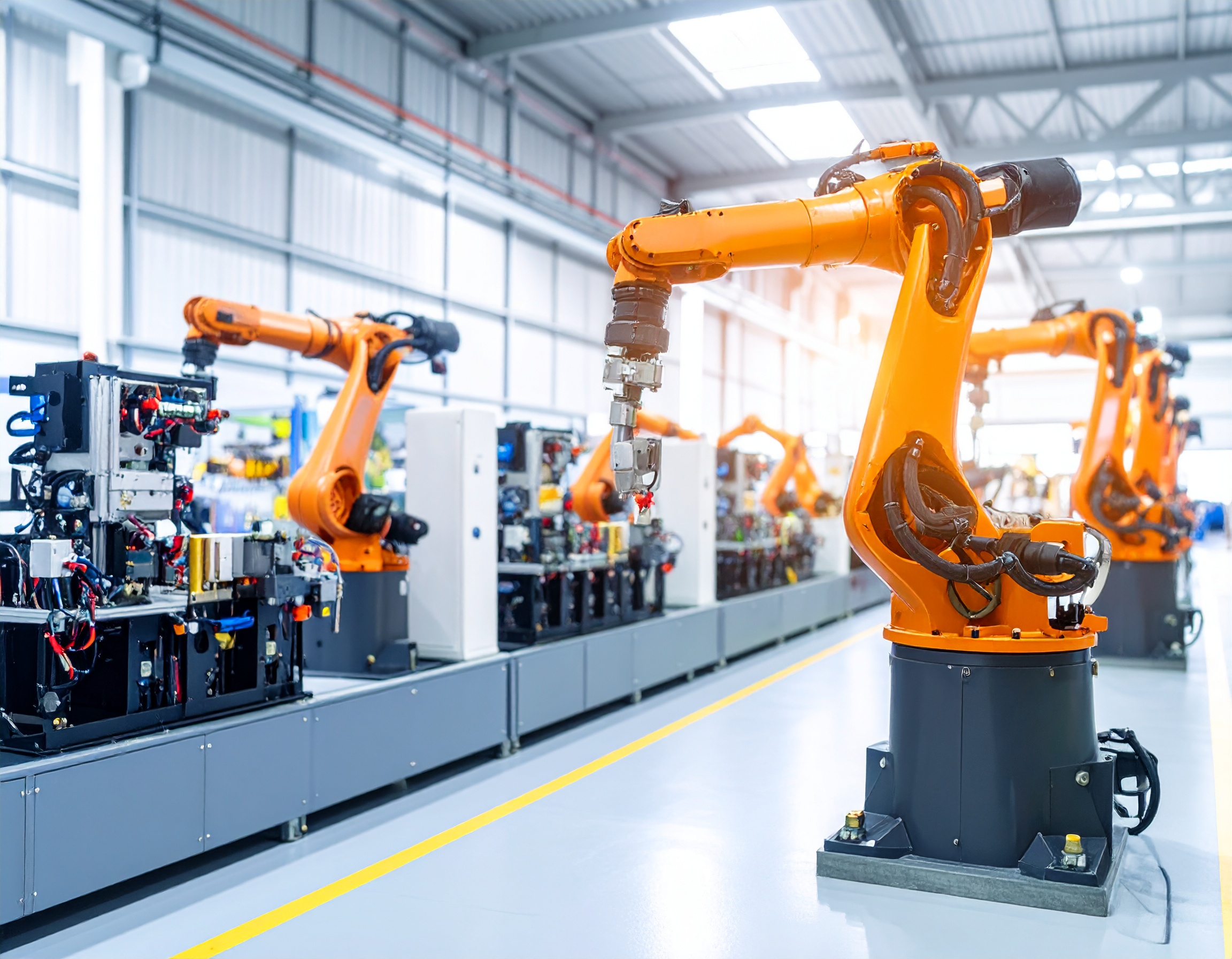 高出力ロボット機器の熱対策に放熱フィンが効果的。モーターや制御ユニットの温度上昇を抑え、安定稼働を支える。